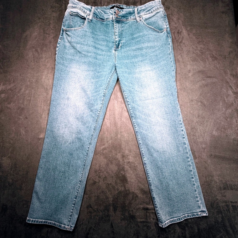 HUDSON Los Angeles Women Size 14 Jeans Straight Leg Light Wash Denim Flap Pocket